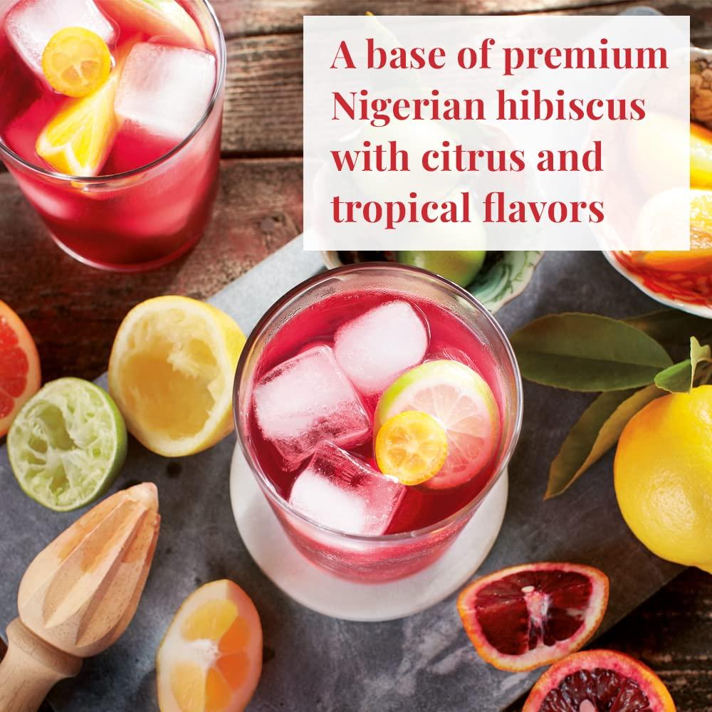 imageThe Republic of Tea Hibiscus Sangria Iced Herbal Tea 8 Large QuartSized Iced Tea Pouches Naturally Caffeine Free
