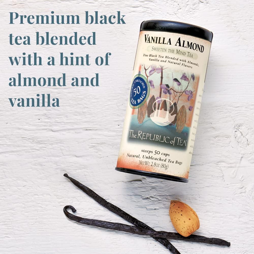 imageThe Republic of Tea Vanilla Almond Black Tea Tin 50 Tea Bags Naturally Caffeinated250 Count Pack of 1
