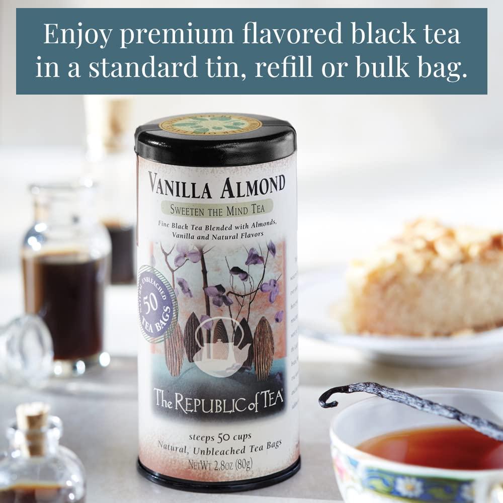 imageThe Republic of Tea Vanilla Almond Black Tea Tin 50 Tea Bags Naturally Caffeinated250 Count Pack of 1