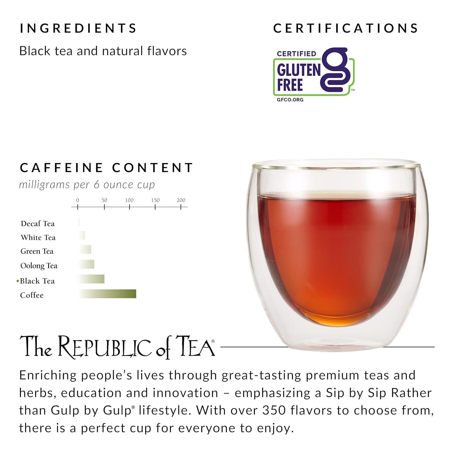 imageThe Republic of Tea Vanilla Almond Black Tea Tin 50 Tea Bags Naturally Caffeinated50 Count Pack of 1