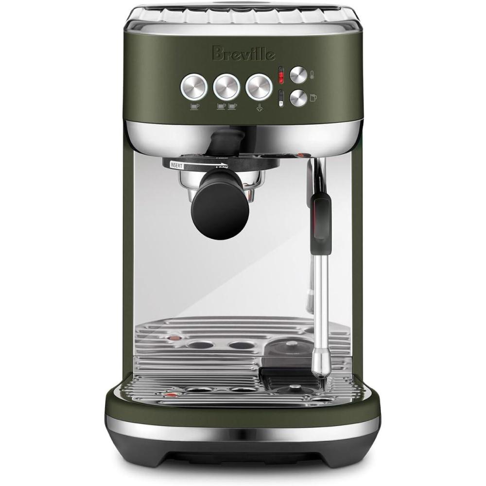 imageBreville Bambino Plus Espresso Machine BES500BSS Brushed Stainless SteelOlive Tapenade