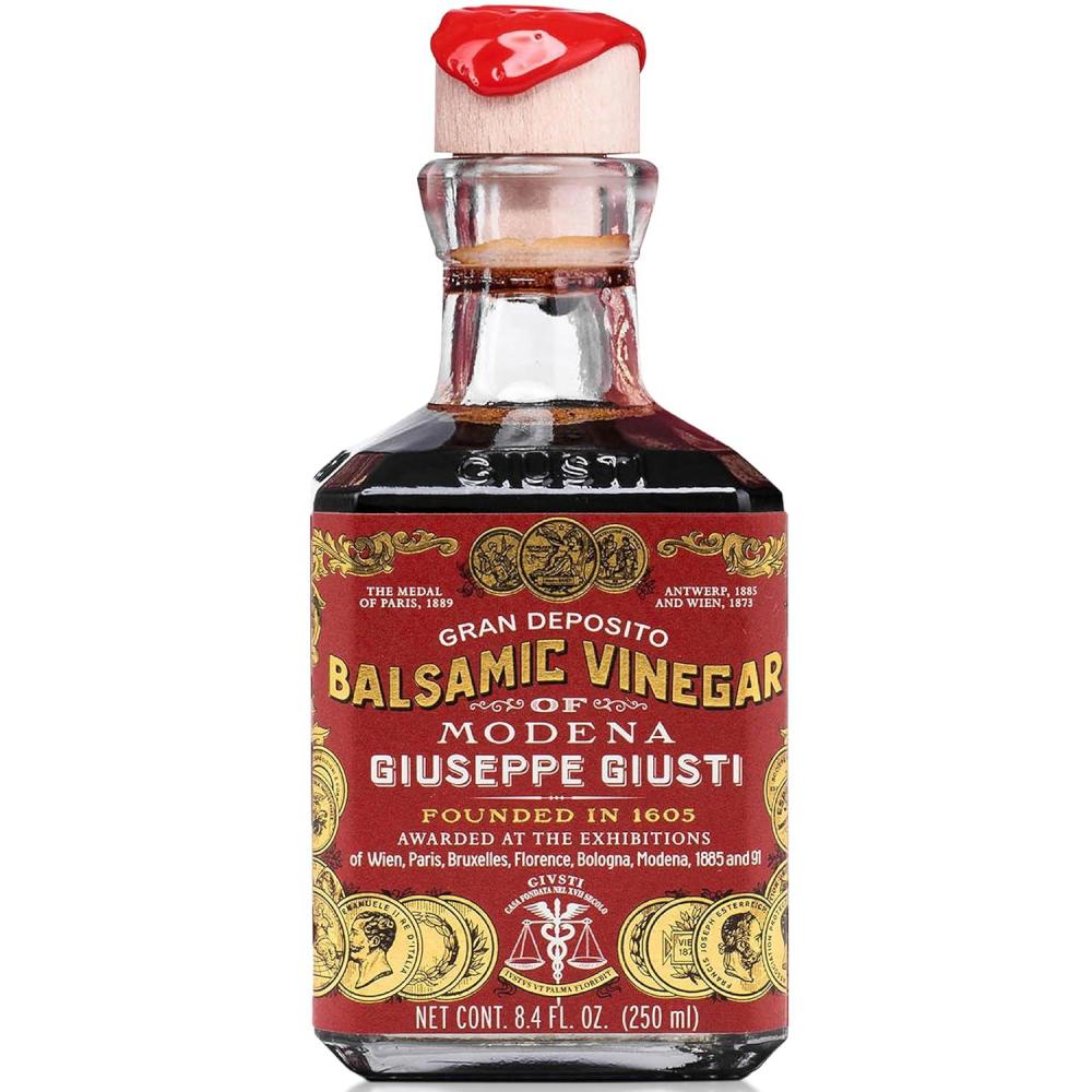 imageGiusti Italian Balsamic Vinegar of Modena IGP  3 Gold Medals Rich amp Thick Gran Deposito Aceto Balsamico di Modena for Salads Cheese amp Finishing Touches Made in Italy  845 fl oz250 ml Pack of 1845 Fl Oz Pack of 1