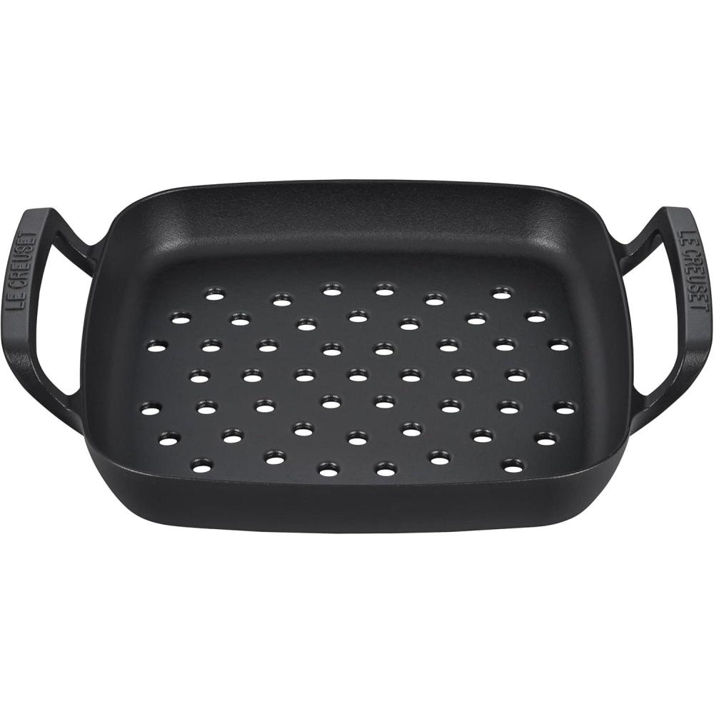 imageLe Creuset Alpine Outdoor Collection Enameled Cast Iron Square Grill Basket 12Grill Basket