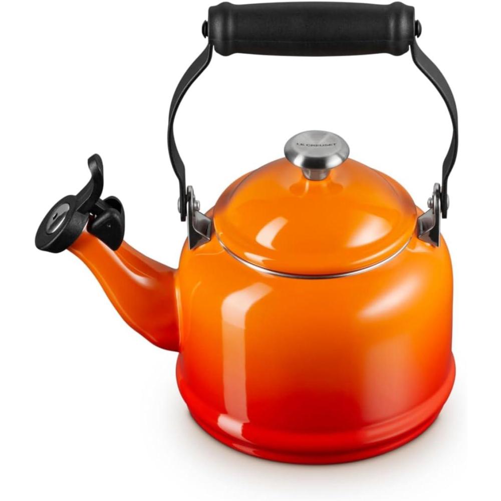 imageLe Creuset Enamel On Steel Demi Tea Kettle with Metal Finishes 125 qt FlameFlame