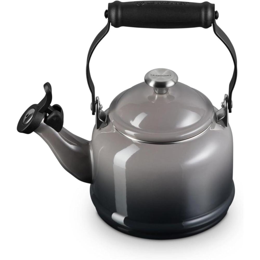 imageLe Creuset Enamel On Steel Demi Tea Kettle with Metal Finishes 125 qt FlameOyster