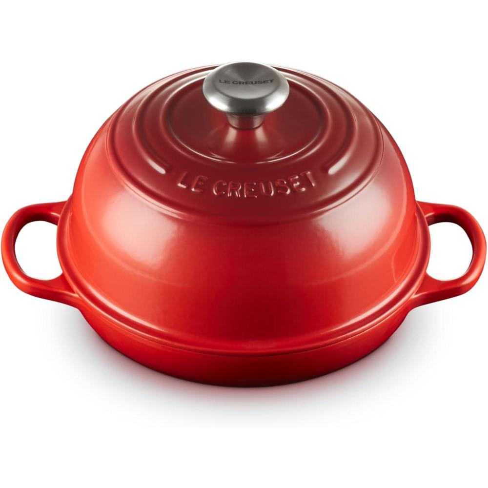 imageLe Creuset Enameled Cast Iron Bread Oven WhiteCerise