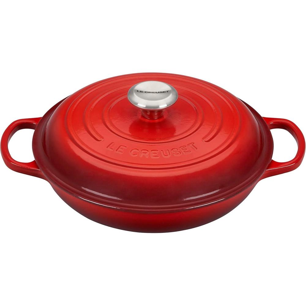imageLe Creuset Enameled Cast Iron Signature Braiser 35 qt CeriseCerise