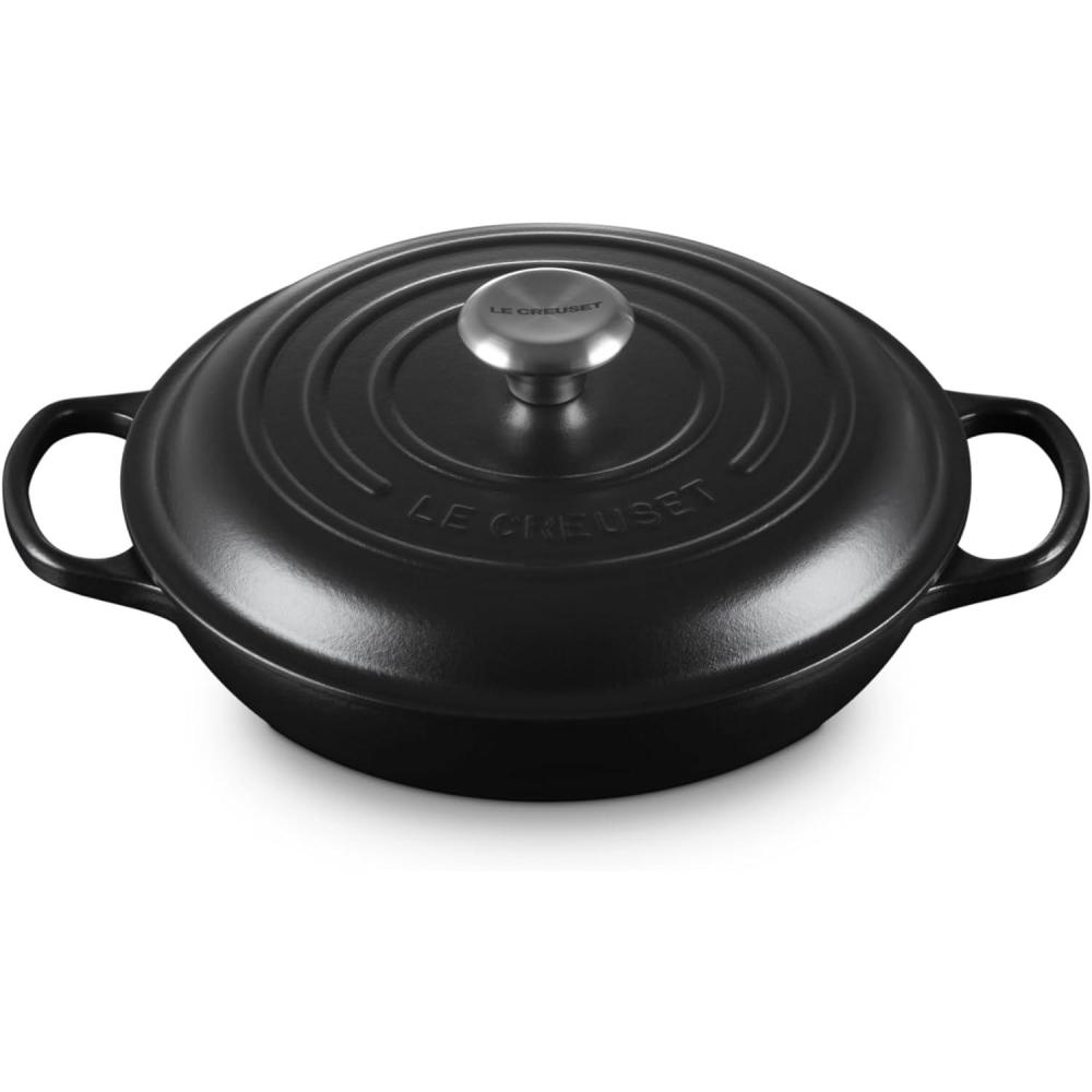 imageLe Creuset Enameled Cast Iron Signature Braiser 35 qt CeriseLicorice