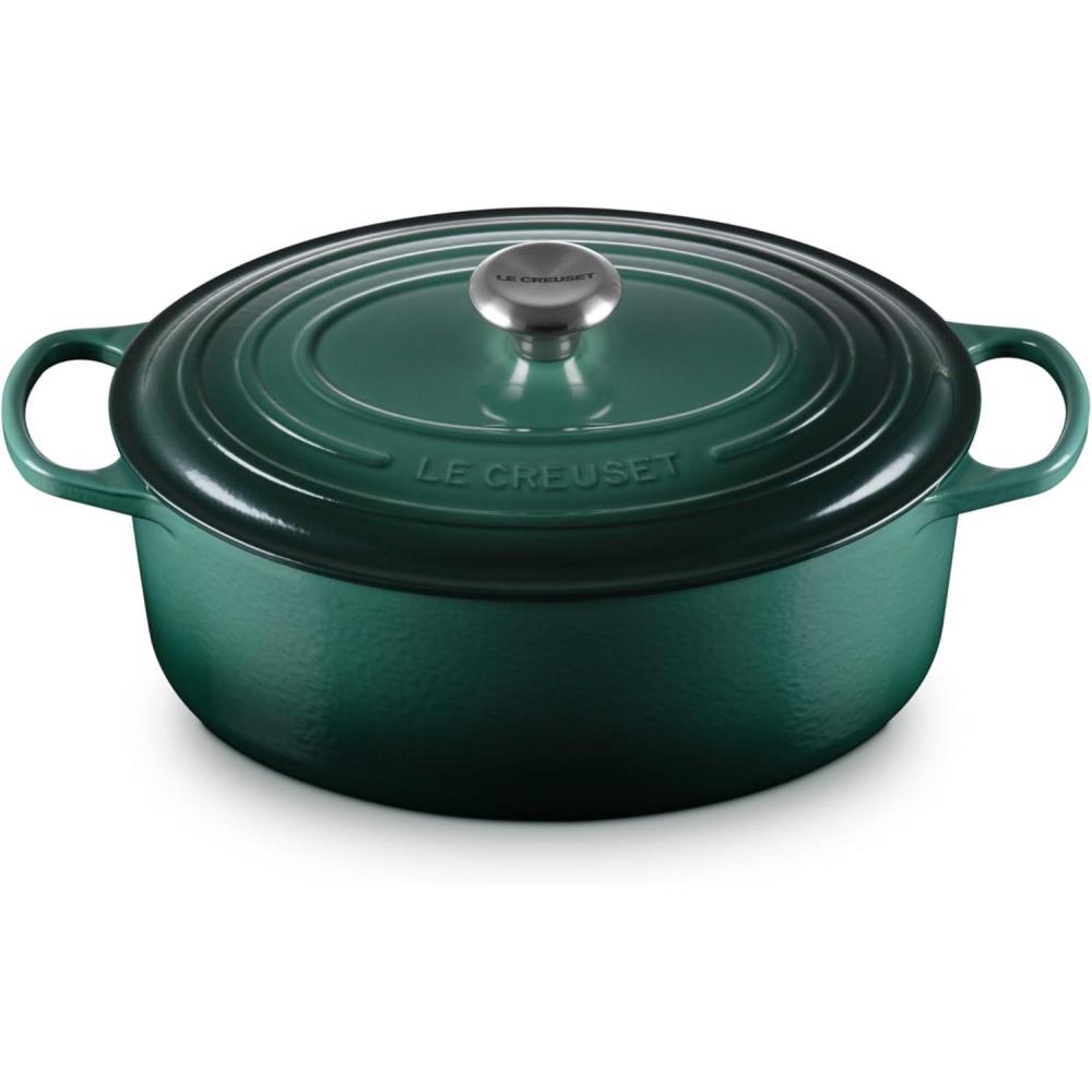 imageLe Creuset Enameled Cast Iron Signature Oval Dutch Oven 95 qt CeriseArtichaut
