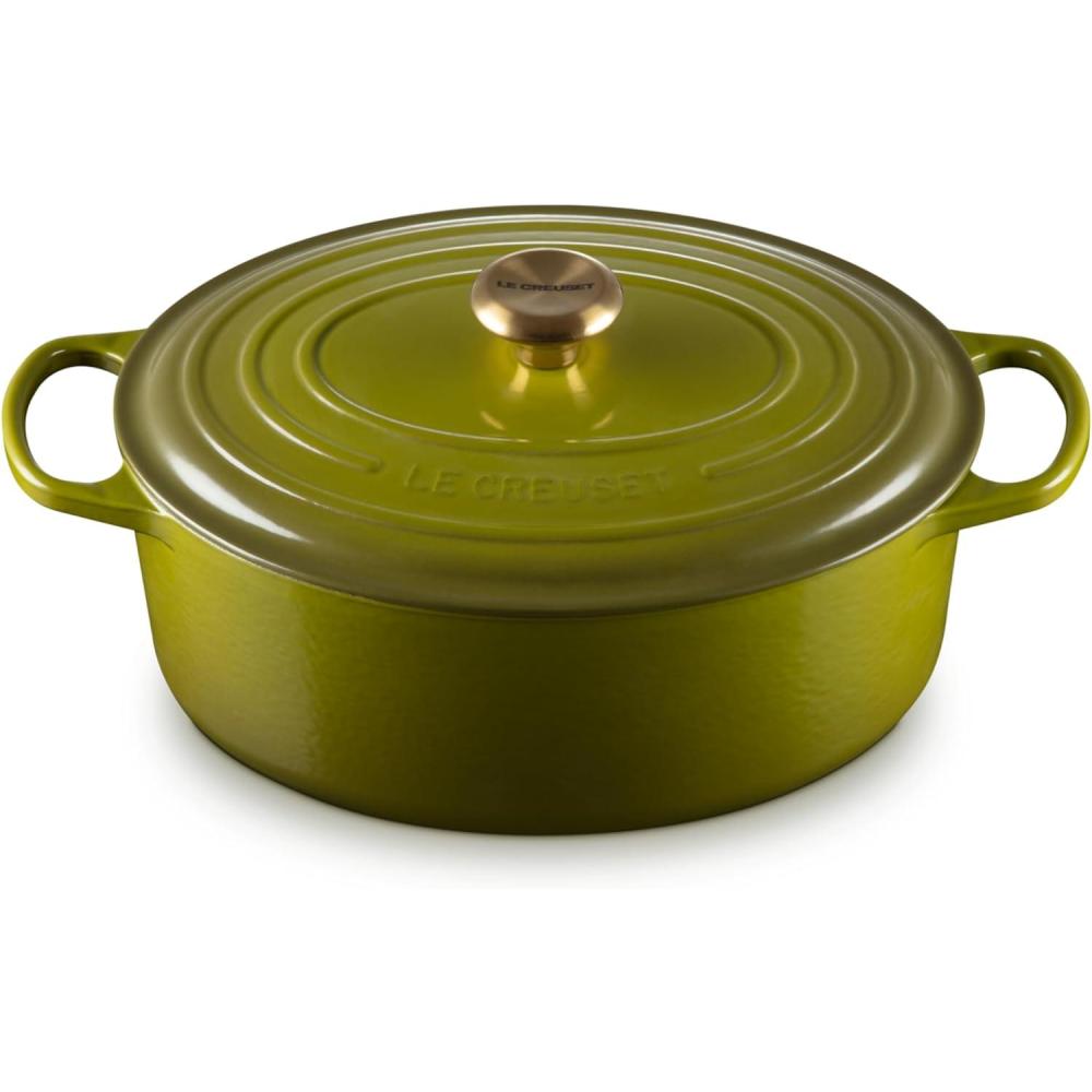 imageLe Creuset Enameled Cast Iron Signature Oval Dutch Oven 95 qt CeriseOlive