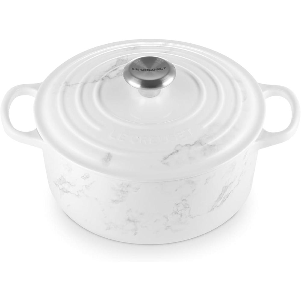 imageLe Creuset Enameled Cast Iron Signature Round Dutch Oven 725 qt Sea SaltMarble