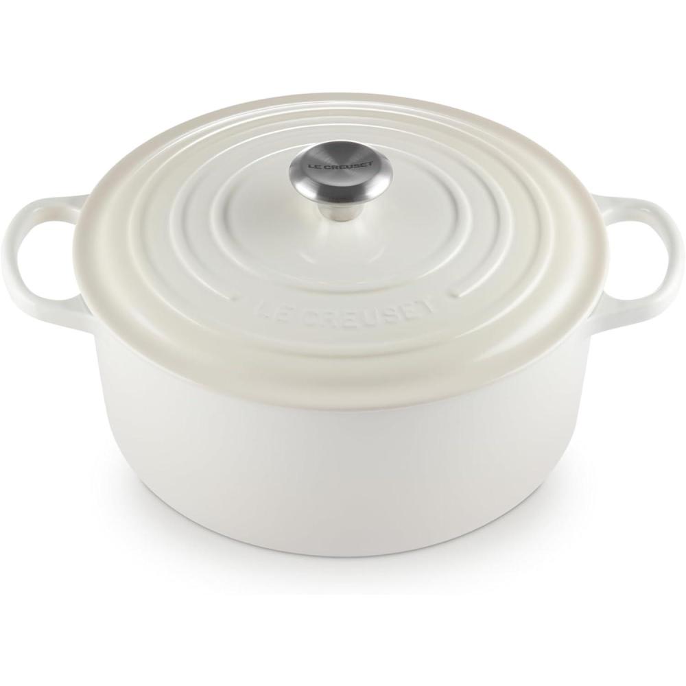 imageLe Creuset Enameled Cast Iron Signature Round Dutch Oven 725 qt Sea SaltMeringue