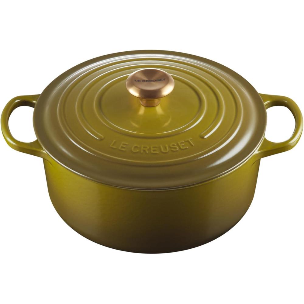 imageLe Creuset Enameled Cast Iron Signature Round Dutch Oven 725 qt Sea SaltOlive