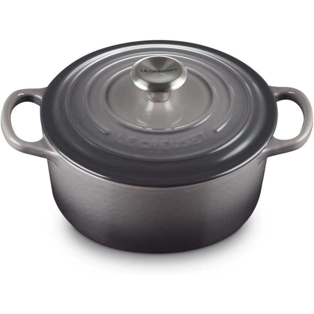 imageLe Creuset Enameled Cast Iron Signature Round Dutch Oven 725 qt Sea SaltOyster