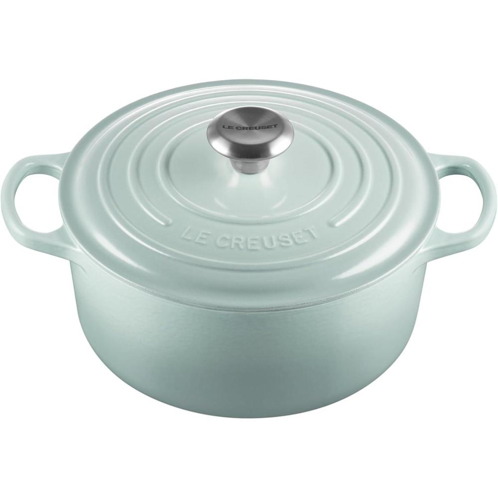 imageLe Creuset Enameled Cast Iron Signature Round Dutch Oven 725 qt Sea SaltSea Salt