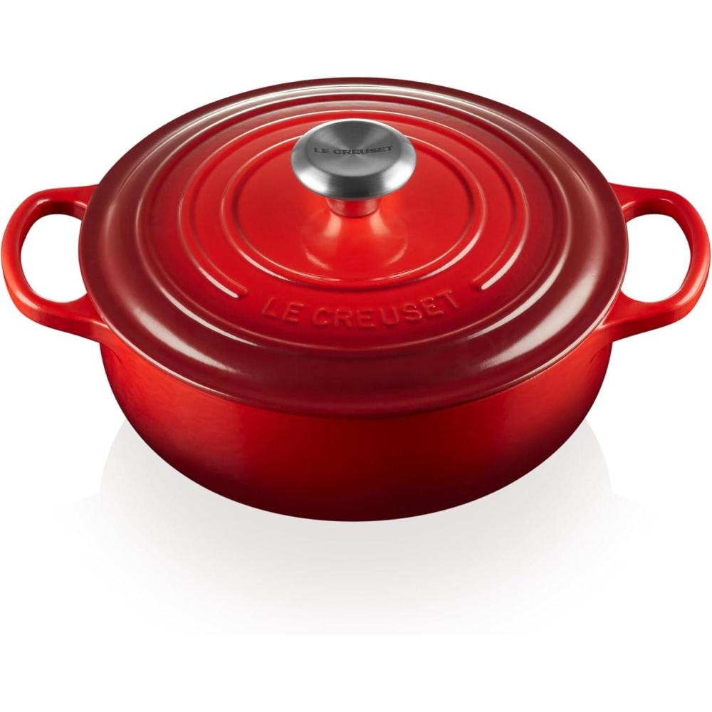 imageLe Creuset Enameled Cast Iron Signature Sauteuse Oven 35 qt OysterCerise