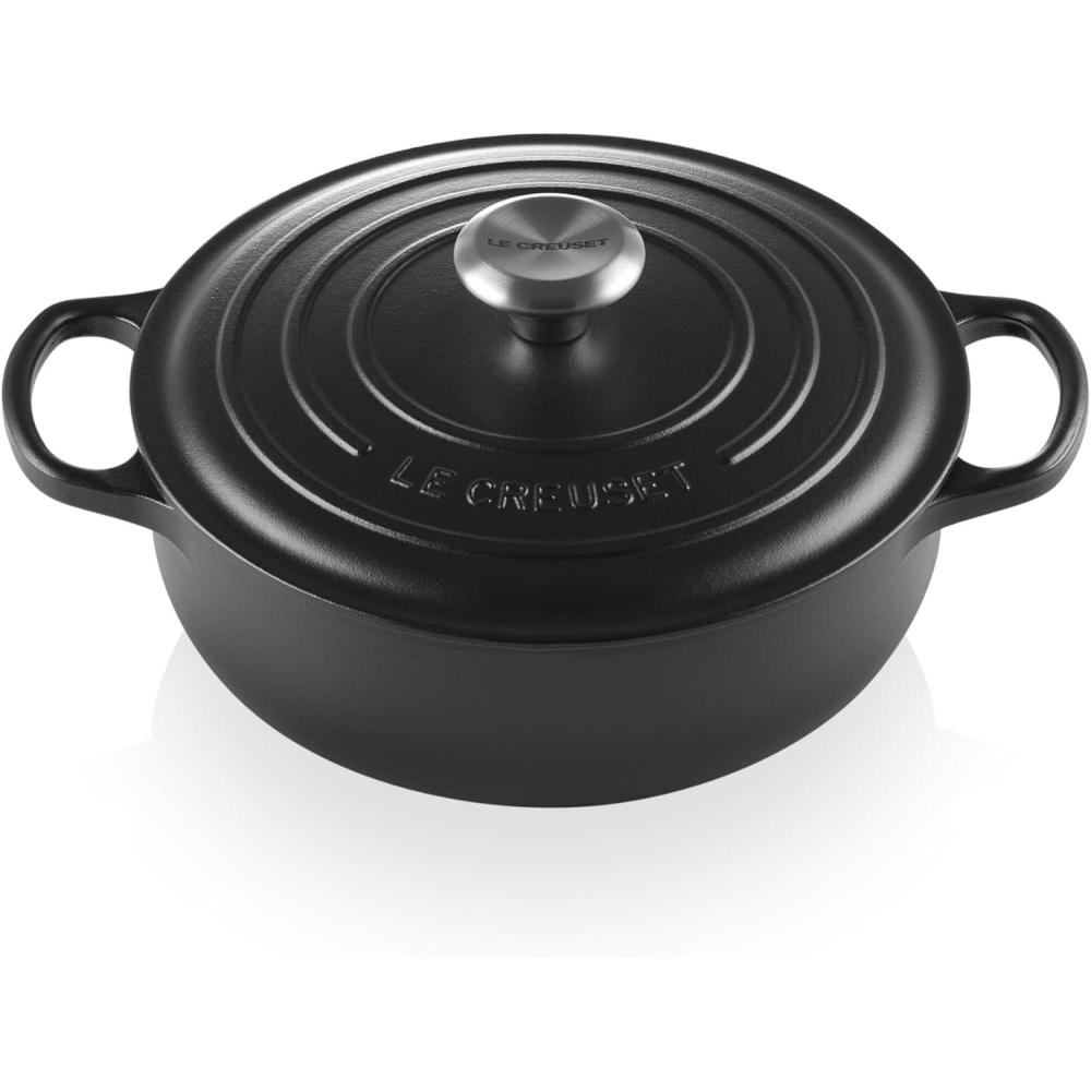 imageLe Creuset Enameled Cast Iron Signature Sauteuse Oven 35 qt OysterLicorice