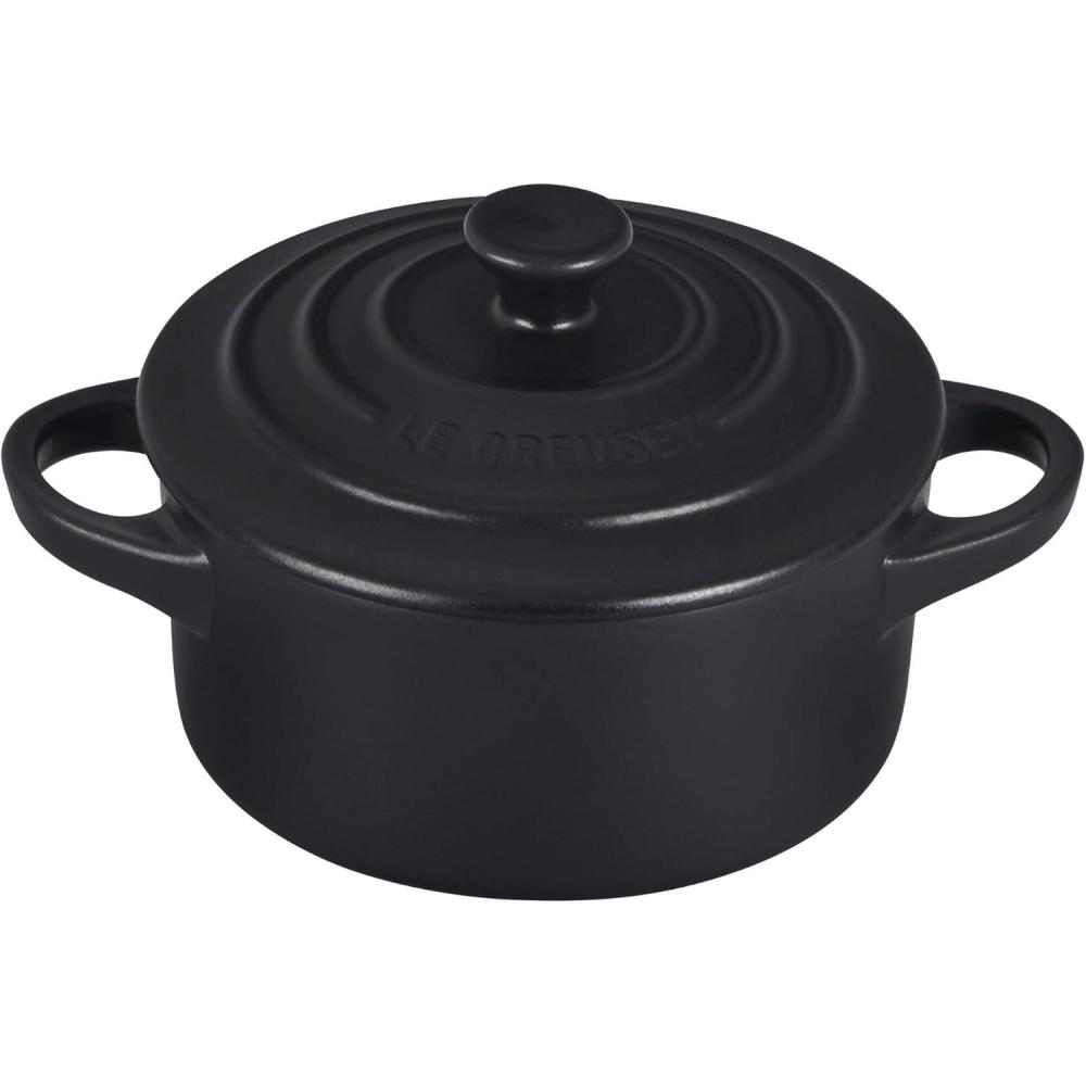 imageLe Creuset Stoneware Mini Round Cocotte 8 oz CaribbeanLicorice
