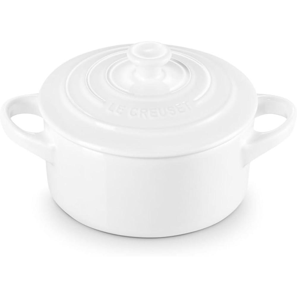 imageLe Creuset Stoneware Mini Round Cocotte 8 oz CaribbeanWhite