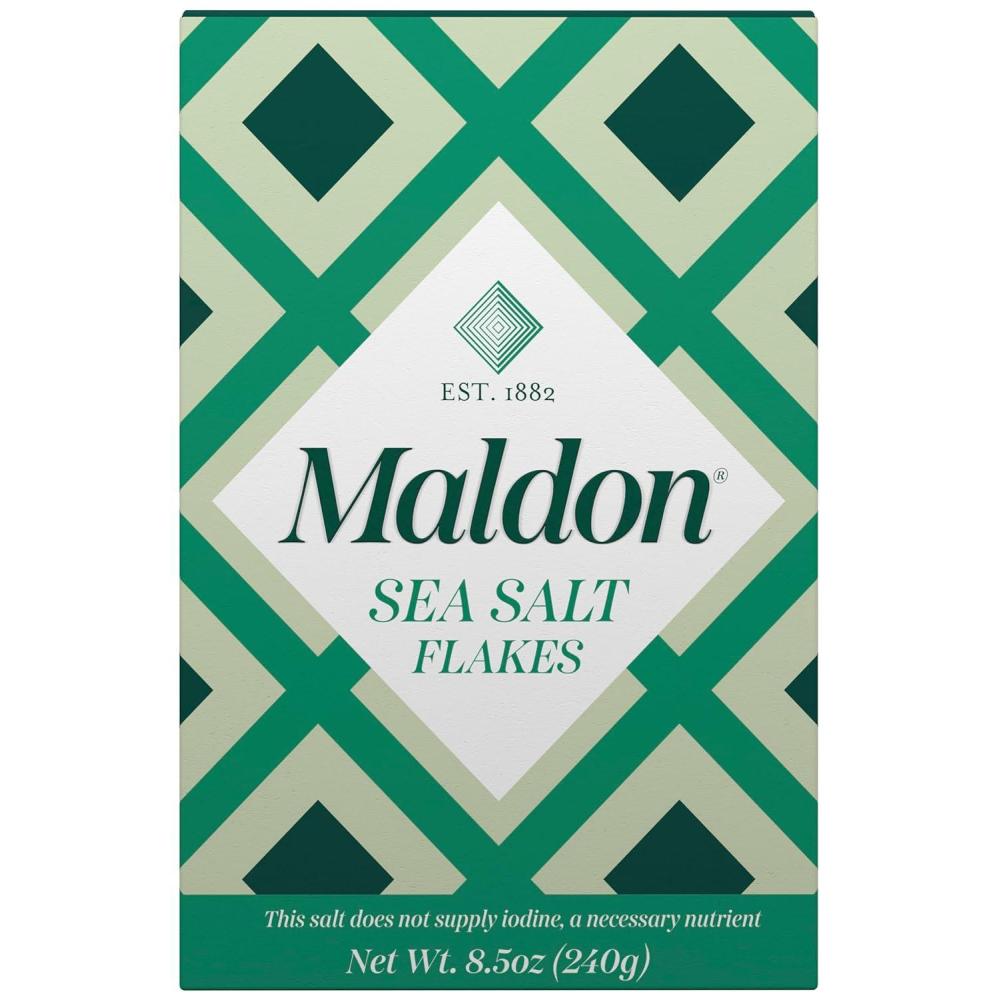 imageMaldon Salt Sea Salt Flakes 85 oz 240 g Kosher Natural Unique Gourmet Pyramid Shaped Salt Flakes Perfect for a Wide Range of Dishes HandHarvested for Four Generations Packaging May vary85 Ounce Pack of 1