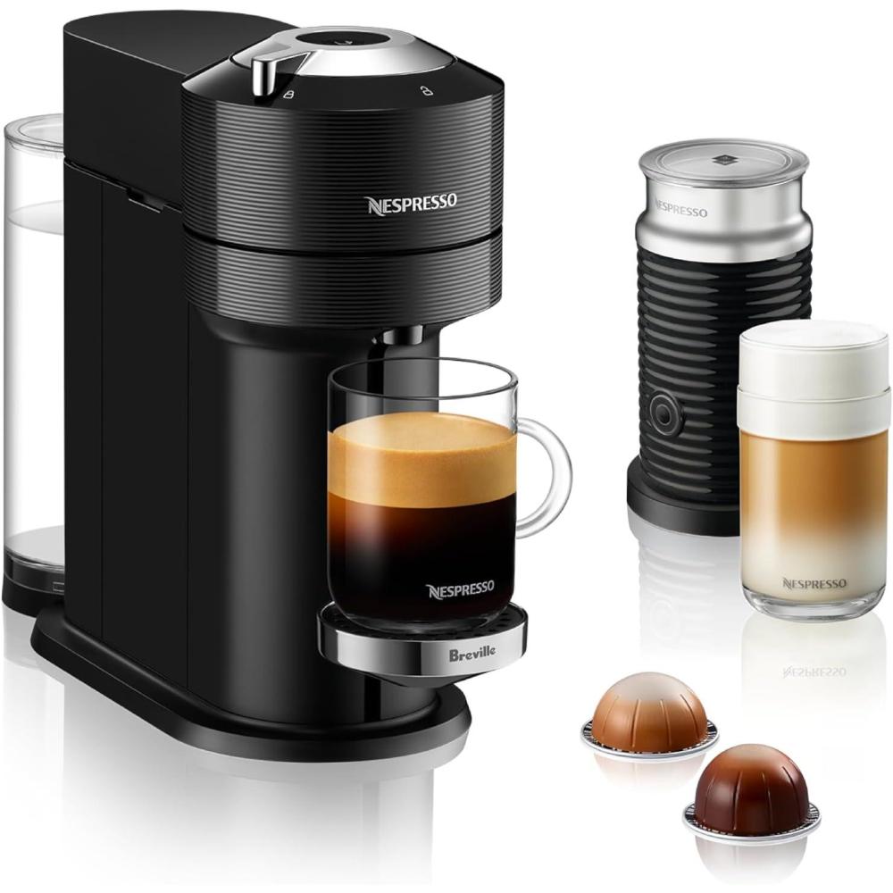imageNespresso Vertuo Next Deluxe Coffee and Espresso Maker Pure Chrome with Aeroccino Milk Frother11 liter BlackDark ChromeBlack