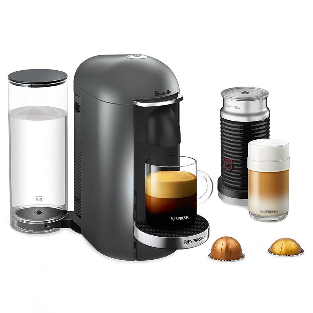 imageNespresso Vertuo Plus Deluxe Coffee and Espresso Maker by Breville Piano Black with Aeroccino Milk FrotherTitan