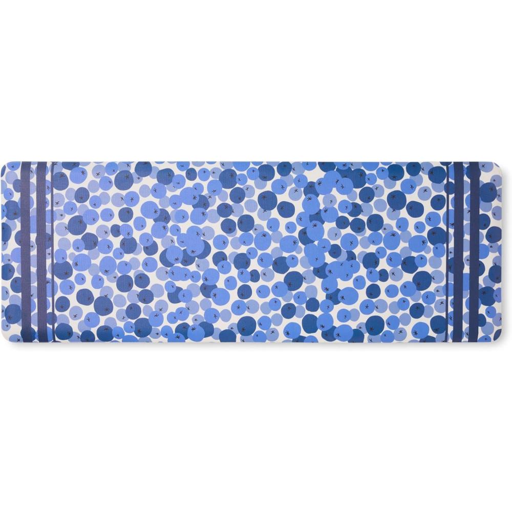 imageSUR LA Table Kitchen Essentials Zest Up Your Life Citrus Fruit Anti Fatigue Comfort Mat Kitchen Mat Standing Desk Mat NonSlip Backing YellowBlueIvory 20x39BlueWhite