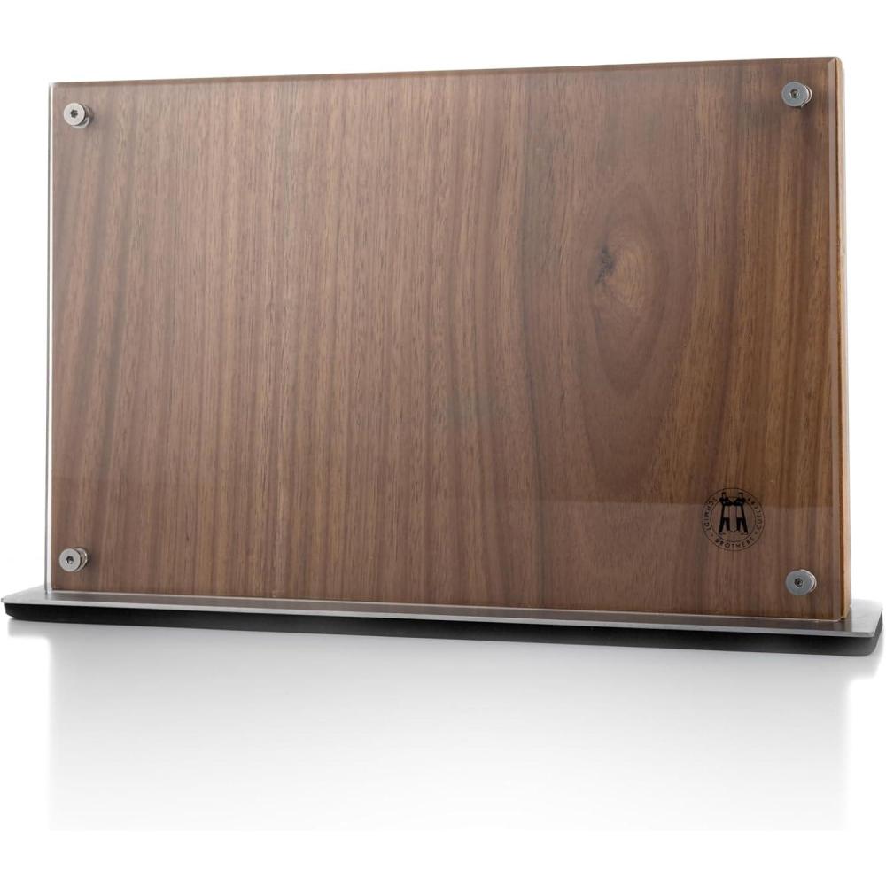 imageSchmidt Brothers Acacia Midtown Magnetic Knife Block Acacia Hardwood and Acrylic Shield Universal Cutlery Storage For 810 KnivesAcacia Downtown