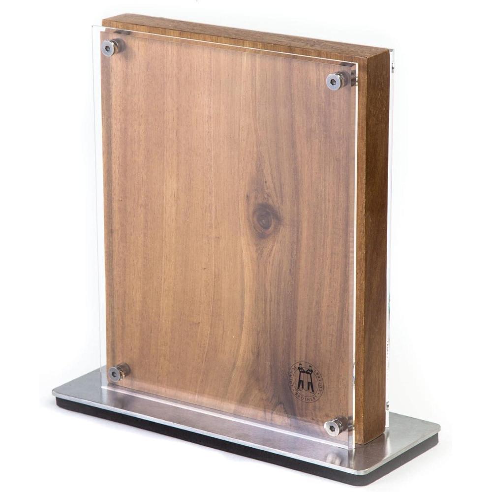 imageSchmidt Brothers  Acacia Midtown Magnetic Knife Block Acacia Hardwood and Acrylic Shield Universal Cutlery Storage For 810 KnivesAcacia Midtown
