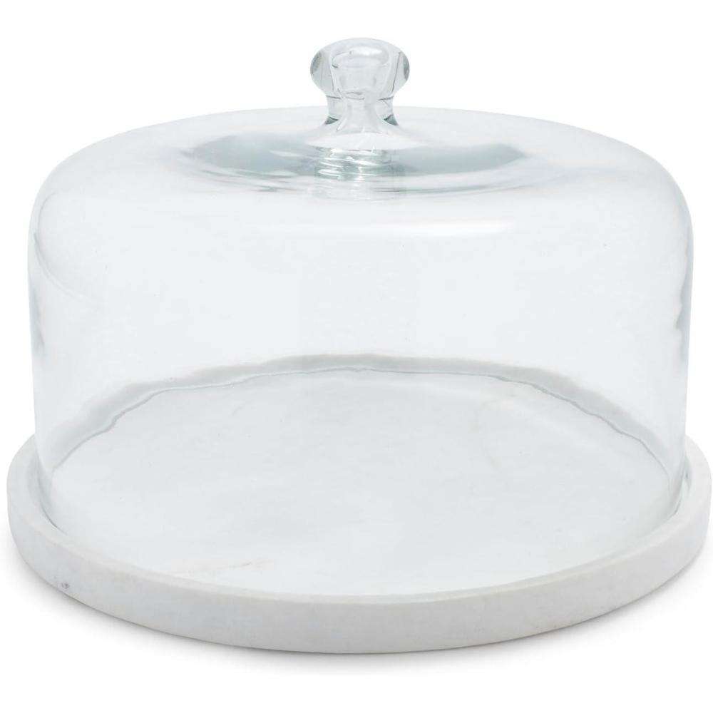 imageSur La Table 115 Glass Cloche with White Marble Base  Elegant Cake Pie amp Hors dOeuvres Server Doubles as Party Serving Board