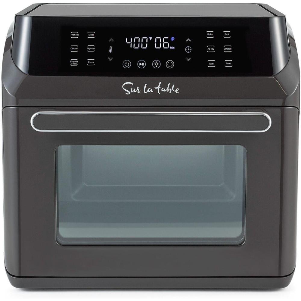 imageSur La Table 16Qt Air Fryer Oven 7in1 Countertop Convection Cooker with Rotisserie LED Display 12 Presets Nonstick Basket Dishwasher Heats to 450F
