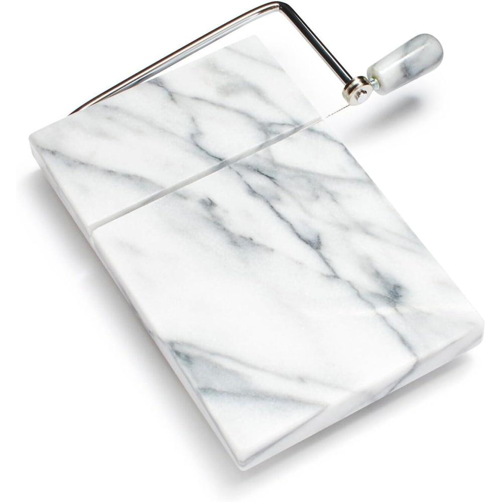 imageSur La Table 5x 8 Marble Cheese Board and Slicer Comes with 2 Replacement Wires Gray