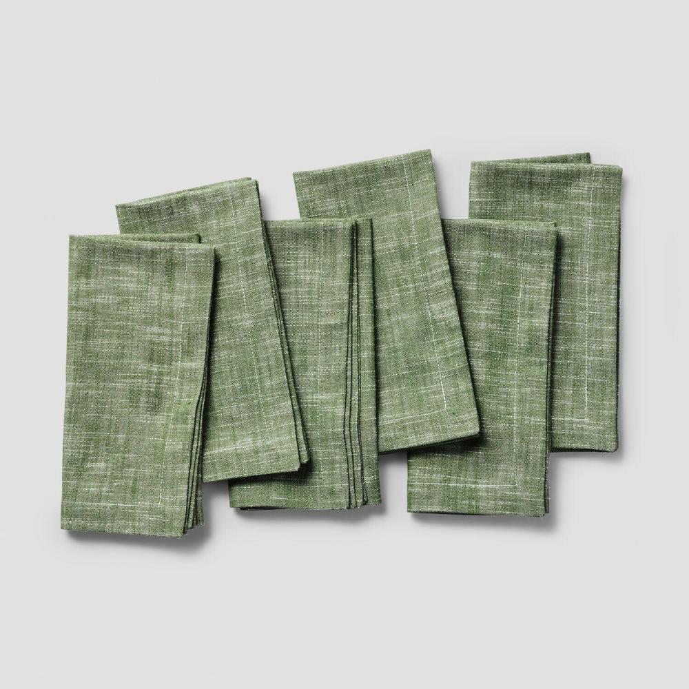 imageSur La Table Chambray Napkins Set of 6 BlackGreen