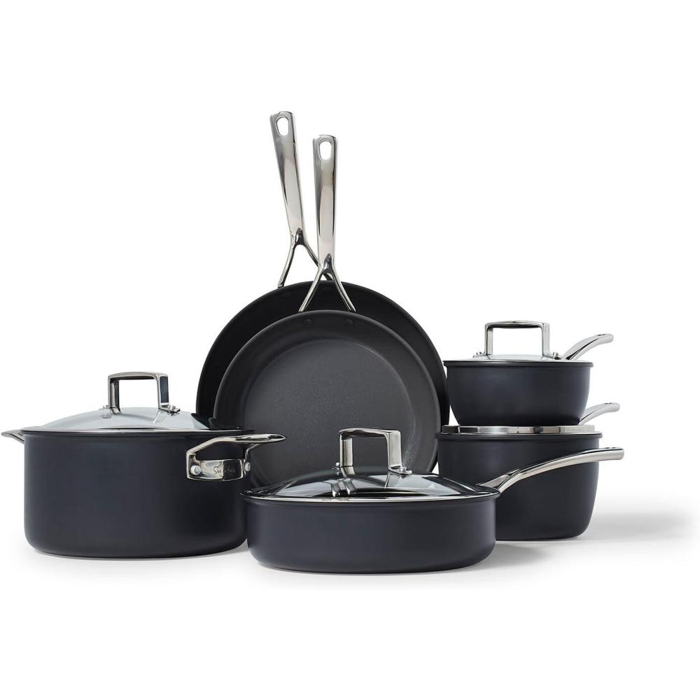 imageSur La Table Classic Hard Anodized Ceramic Nonstick 10Piece Cookware Set Aluminum