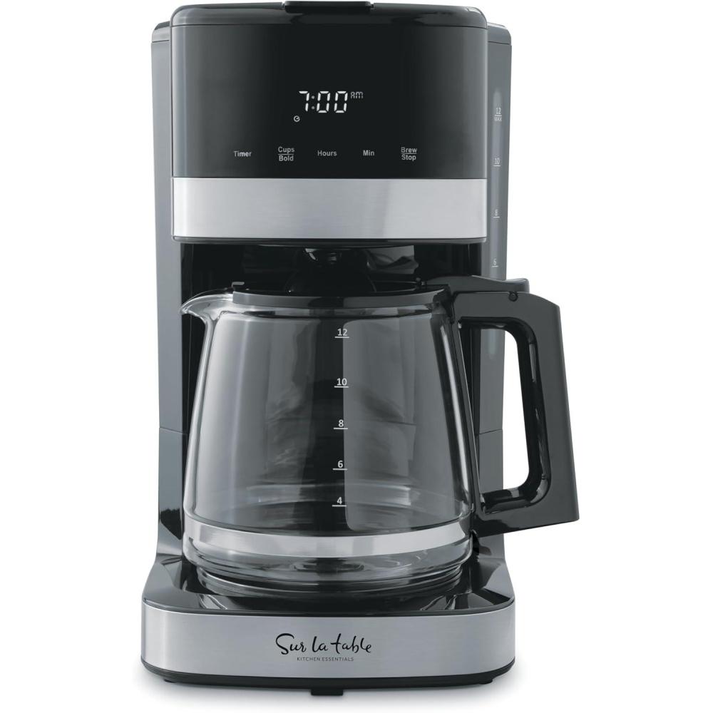 imageSur La Table KITCHEN ESSENTIALS 12Cup Programmable Coffee Maker with Brew Strength Control and 24hrProgrammable Timer 1000w