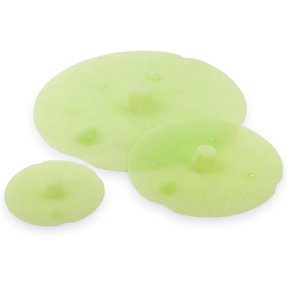 imageSur La Table Lilly Pad Silicone Suction Lid Set  3Piece Airtight Covers for Bowls Pots amp Pans Microwave amp Oven HeatResistant Splatter Guard amp Steamer Lid Alternative