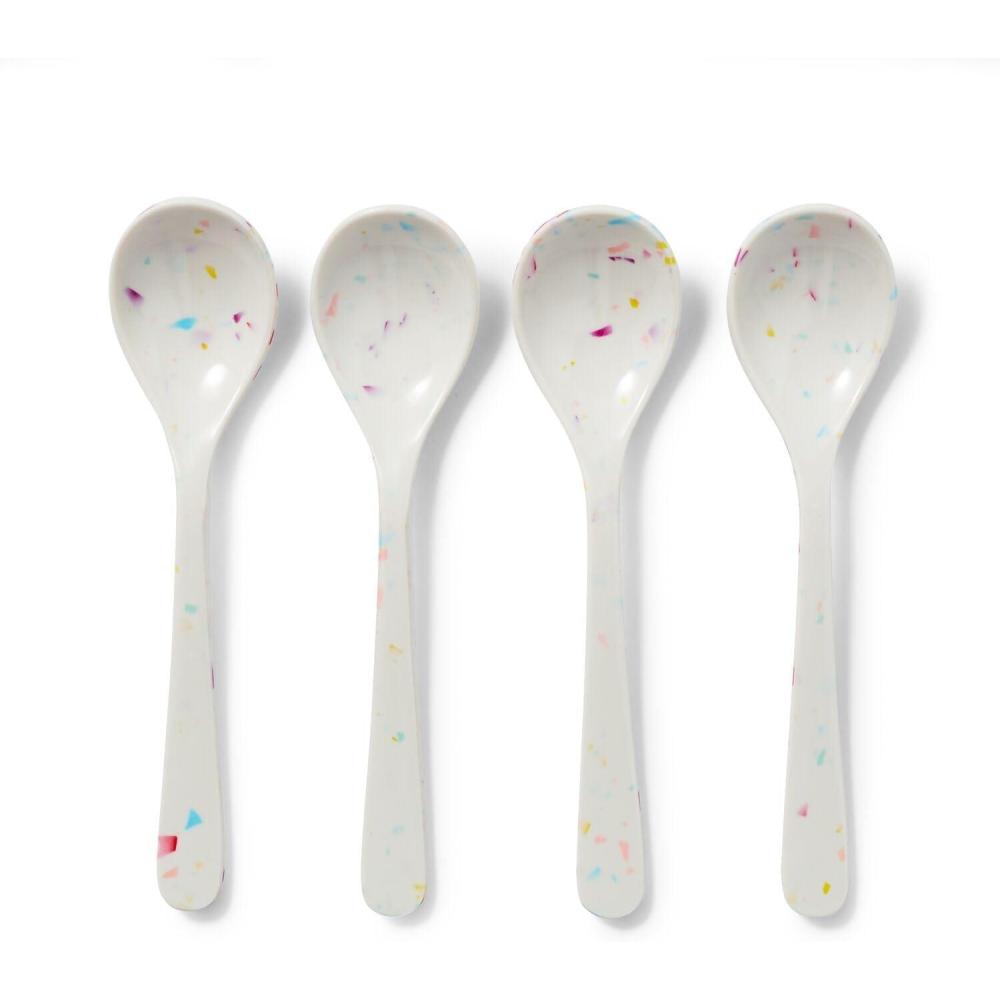 imageSur La Table Melamine Sprinkle Spoons Set of 4 White