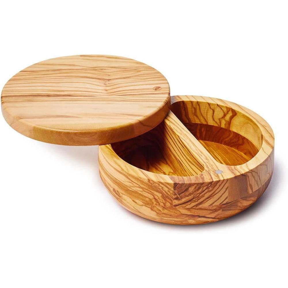 imageSur La Table Olivewood Salt Keeper Duo Tan