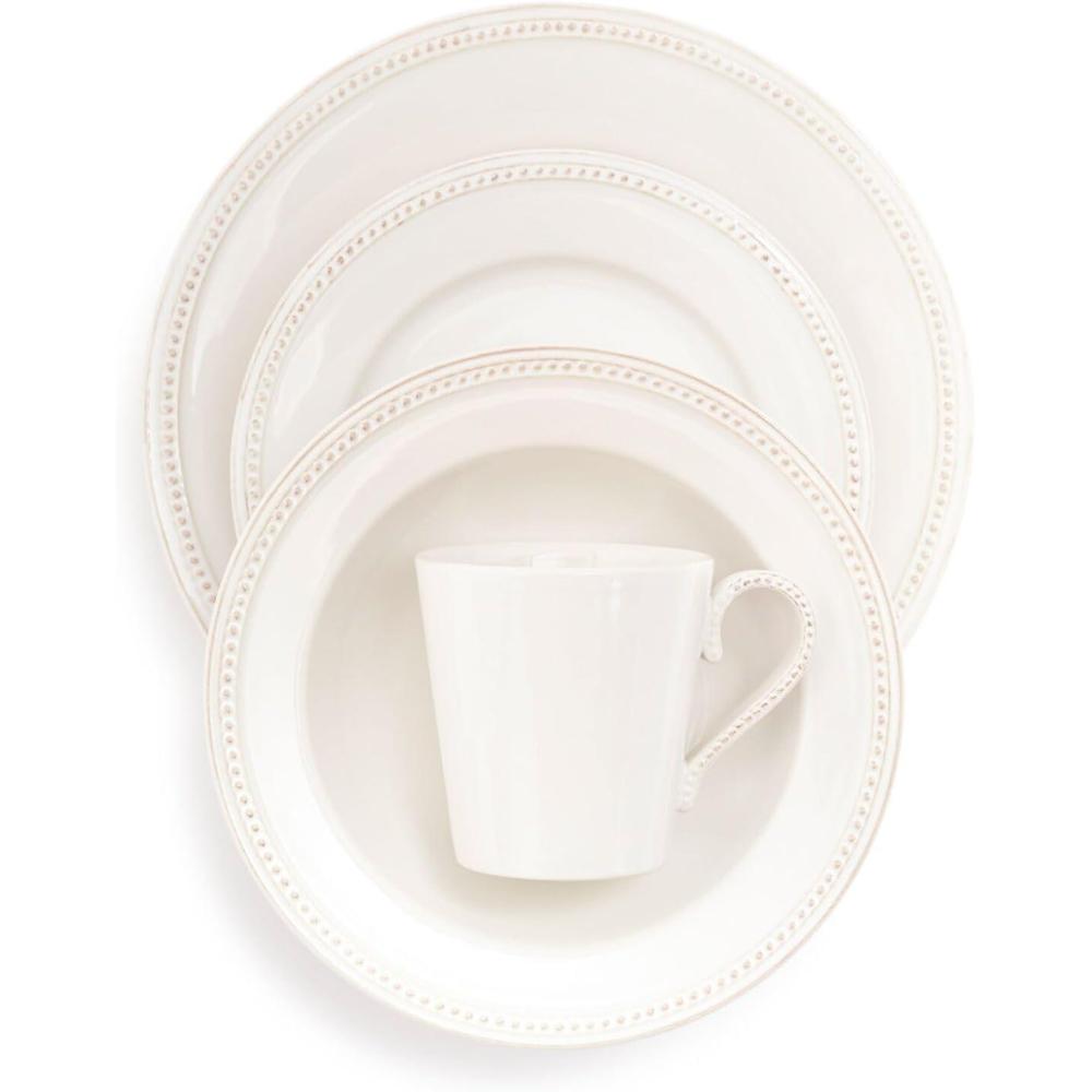 imageSur La Table Pearl Stoneware 16Piece Dinnerware Set White