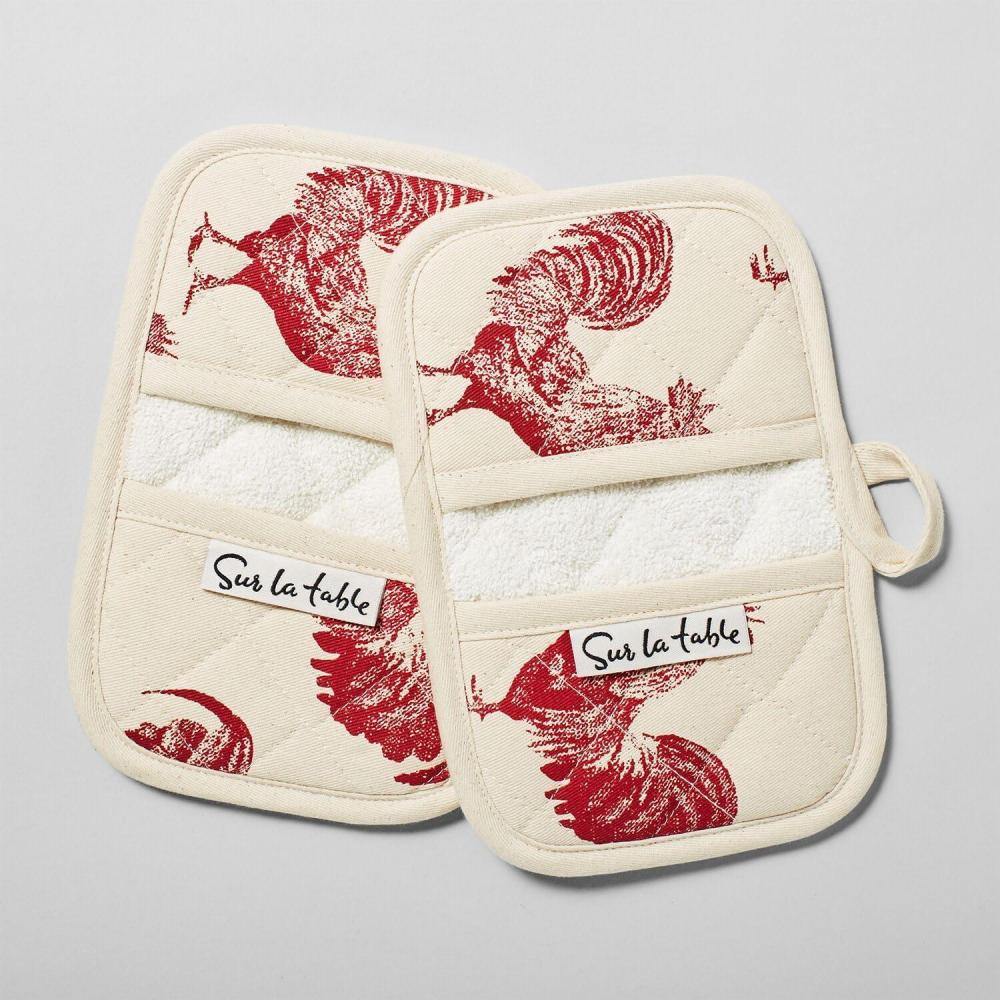 imageSur La Table Rooster Mini Mitts Set of 2 Red
