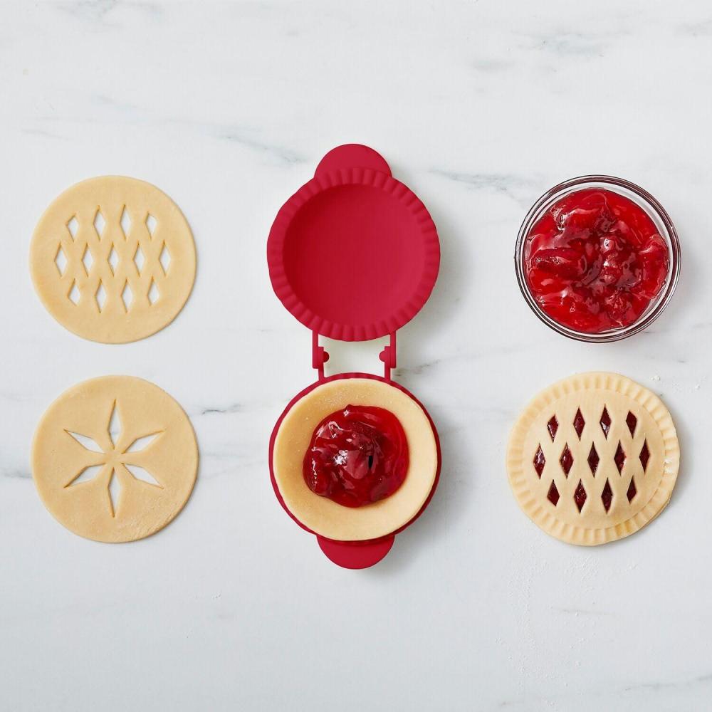 imageSur La Table Round Hand Pie Molds  Set of 2 5 Diameter Mini Pie Press with Hinged SelfCrimping Design amp Decorative Top Patterns  Plastic for Sweet amp Savory Pastries