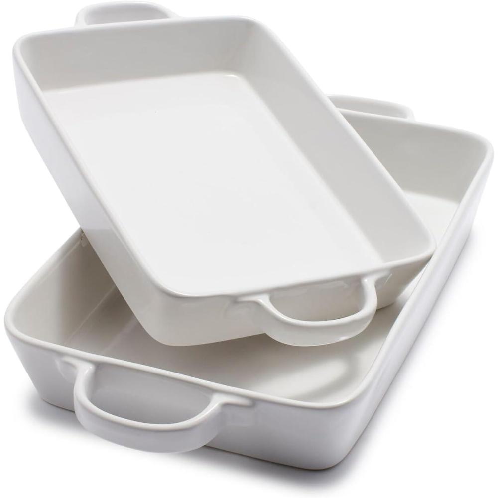 imageSur La Table Stoneware 2Piece Rectangular Baker Set WhiteWhite