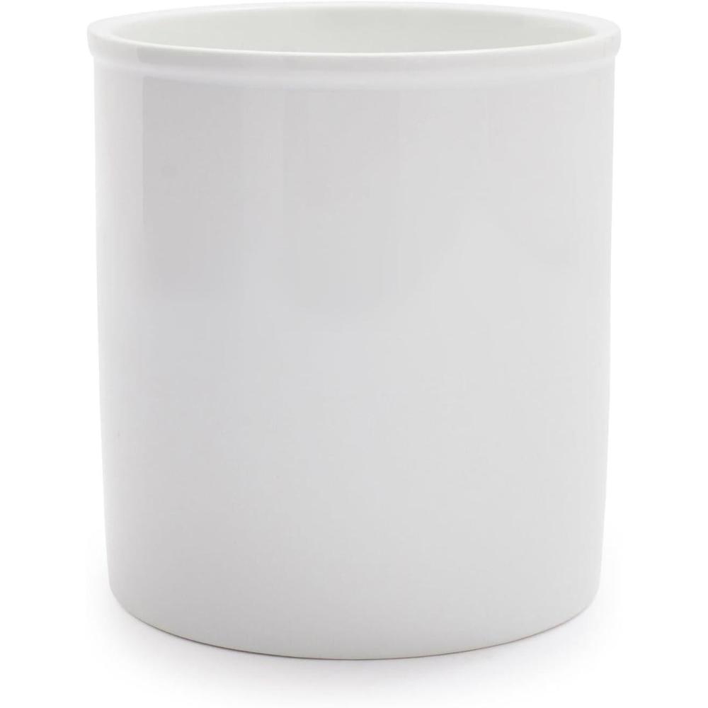 imageSur La Table White Porcelain Utensil Crock  Countertop Holder for Cooking Tools Classic Kitchen Organizer Dishwasher Minimalist Design Matches Any Decor