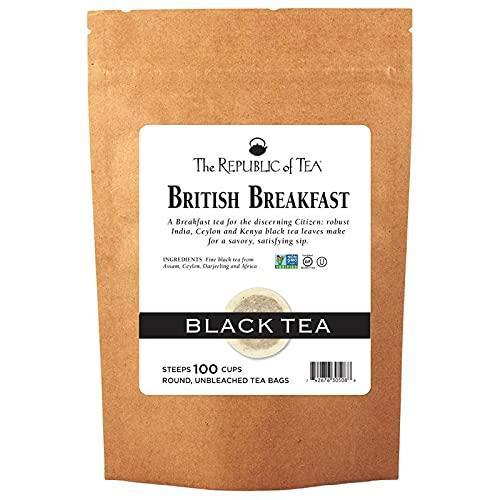 imageThe Republic of Tea British Breakfast Tea 28 oz Tin 50 Tea Bags Gourmet Black Tea Caffeinated100 Count Pack of 1