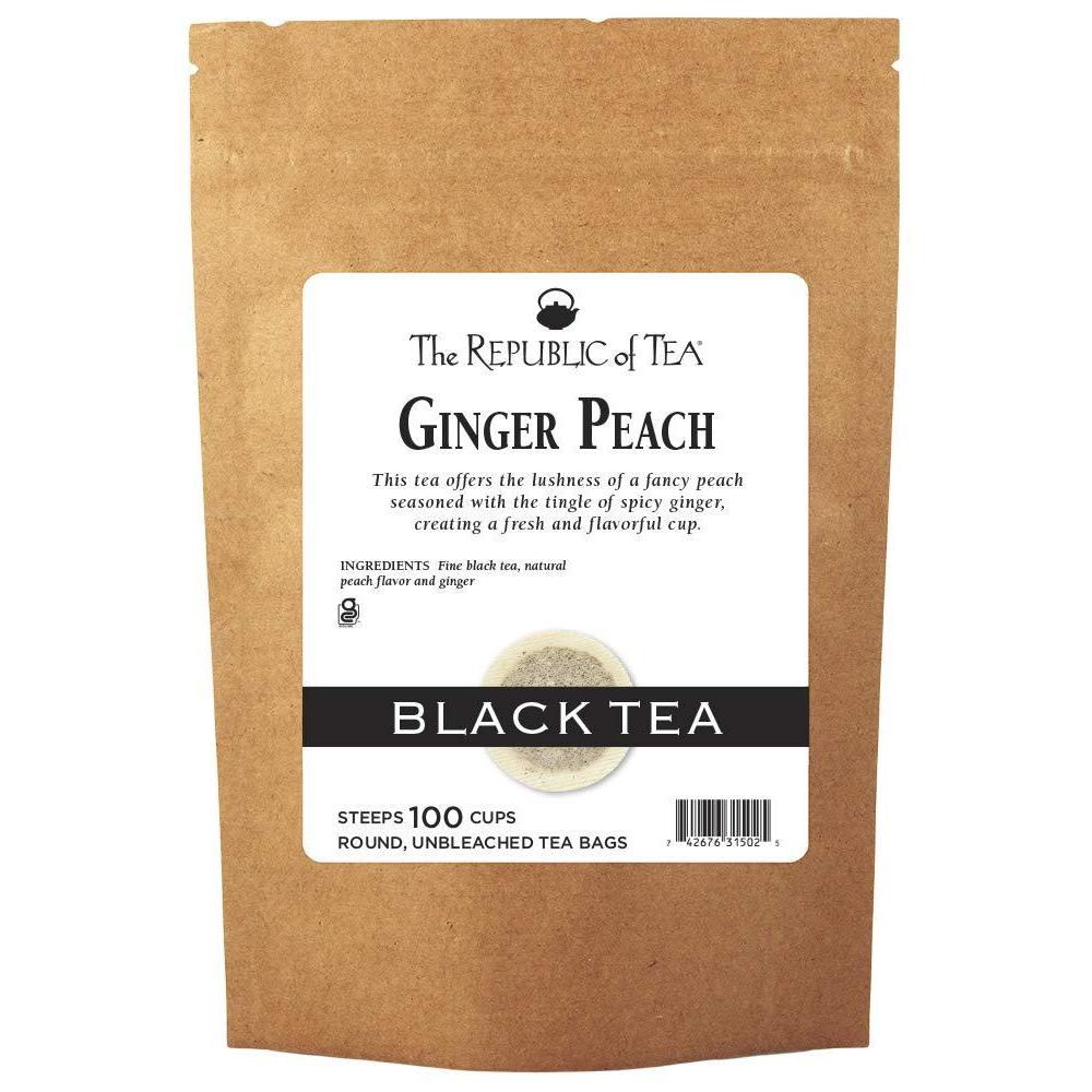 imageThe Republic of Tea  Ginger Peach Black Tea Caffeinated 50 Count100 Count Pack of 1