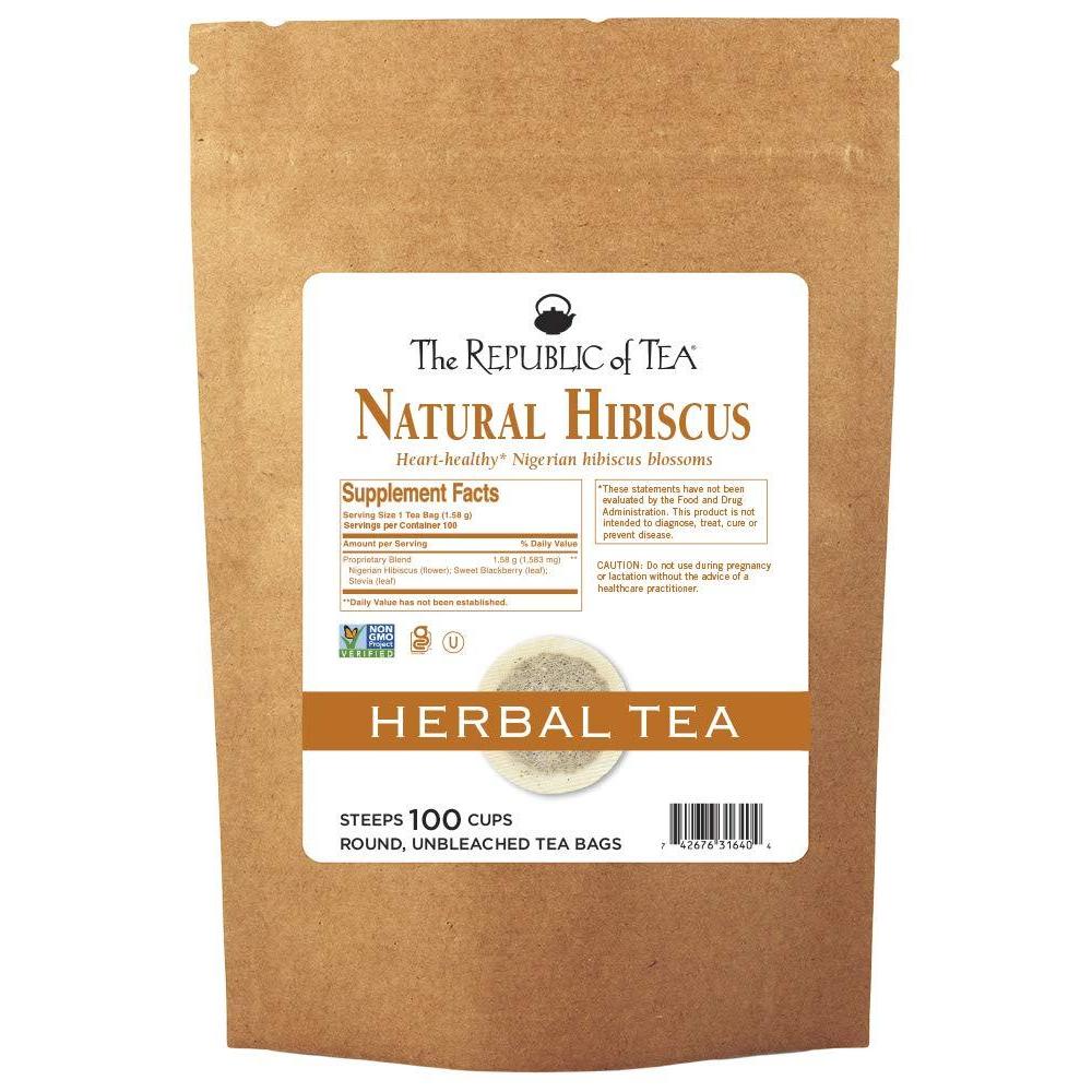 imageThe Republic of Tea Natural Hibiscus Tea 36 Tea Bags Herbal Blend Caffeine Free Gluten Free100 Count Pack of 1