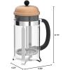 Bodum 34oz Chambord French Press Coffee Maker, High-Heat Borosilicate Glass, Stainless Steel, Copper – Made in Portugal(Cork)