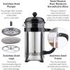 Bodum 34oz Chambord French Press Coffee Maker, High-Heat Borosilicate Glass, Stainless Steel, Copper – Made in Portugal(White)