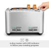 Breville BTA840XL Die-Cast Smart Toaster, 4 Slice, Brushed Stainless Steel(4-Slice)