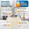 Chantal Classic Teakettle, 1.8 QT, Enamel On Steel, 2-Tone Harmonica Whistle, Rapid Boil and Even Heating (Almond)(Almond)